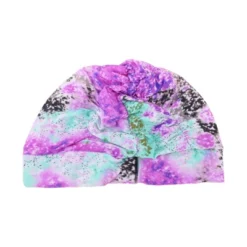 Unique Bargains Polyester Flower Pattern Swim Cap 5.91"x9.25" Purple 1 Pc -Outdoor Sports Series GUEST 7a2f41e1 5251 4449 a081 db5af5565d0f