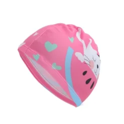 Unique Bargains Kid's Polyester Cats Pattern Swim Cap Pink White 1 Pc -Outdoor Sports Series GUEST 7a4417c7 e90a 49a6 9947 beac8ed32be7