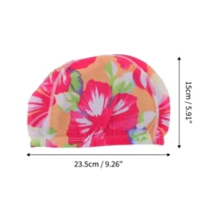 Unique Bargains Polyester Flower Pattern Swim Cap 5.91"x9.25" Rose Red 1 Pc -Outdoor Sports Series GUEST 7ab7bc71 9fb1 4def a29d 763215edd677