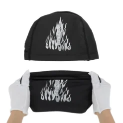Unique Bargains Fabric PU Flame Pattern Breathable Swim Cap Gray Black 1 Pc -Outdoor Sports Series GUEST 7af38d14 6d85 4624 a880 05b004c9bec4