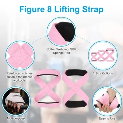 Unique Bargains Cotton SBR Sponge Pads Figure Lifting Straps 2 Pcs Light Pink M 3 Unique Bargains Cotton SBR Sponge Pads Figure Lifting Straps 2 Pcs Light Pink M - Image 3