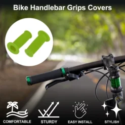 Unique Bargains Bike Handlebar Grips Covers 3.35" Green 1 Pair