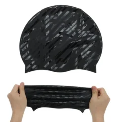 Unique Bargains Silicone Waterproof Stripes Swim Cap 1 Pc -Outdoor Sports Series GUEST 7e24e00a f15e 48c8 bf83 0430460de004