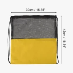 Unique Bargains Drawstring Backpacks Polyester Yellow 1 Pc