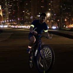 Unique Bargains Reflective Bands For Arm Ankle Reflective Armbands Slaps Night Riding Reflector Tape Straps Bracelet Orange Green 8 Pcs