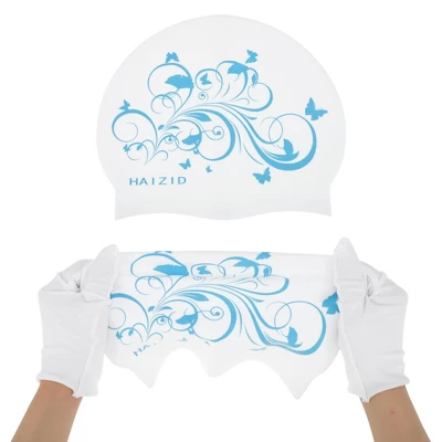 Unique Bargains Silicone Pansy Pattern Waterproof Swim Cap 1 Pc 4 Unique Bargains Silicone Pansy Pattern Waterproof Swim Cap 1 Pc - Image 4