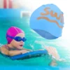 Unique Bargains Kid's Silicone Letter Print Swim Cap 1 Pc