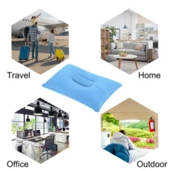 Unique Bargains Neck Support For Hiking Travel Flocked Inflatable Camping Pillows 2 Pcs 13.6" X 8.7" -Outdoor Sports Series GUEST 80212632 2bfe 42ad aa8d d71ee919175b