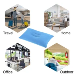 Unique Bargains Neck Support For Hiking Travel Flocked Inflatable Camping Pillows 2 Pcs 15" X 9.5" -Outdoor Sports Series GUEST 82cd2063 1dbd 40ac a877 c811d2c4a124