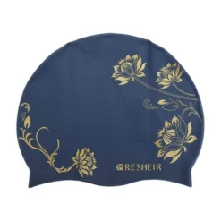 Unique Bargains Silicone Waterproof Lotus Printed Swim Cap 1 Pc -Outdoor Sports Series GUEST 833f7ec5 e87f 444a 8059 c015203c29b7