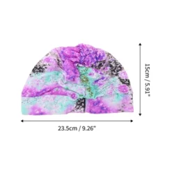 Unique Bargains Polyester Flower Pattern Swim Cap 5.91"x9.25" Purple 1 Pc -Outdoor Sports Series GUEST 83562d9d 6f3d 4960 9367 7a98adb838a4