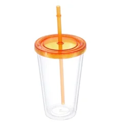 Unique Bargains Double Wall Acrylic Clear Straw Tumbler With Lid -Outdoor Sports Series GUEST 835ffa97 6d32 44cb 96b0 5266565b8aa4
