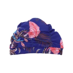 Unique Bargains Polyester Leaves Pattern Swim Cap 5.91"x9.25" Blue Pink 1 Pc -Outdoor Sports Series GUEST 83bf6817 0b97 4e62 9b05 61f608c65657
