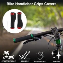 Unique Bargains Bike Handlebar Grips Covers 4.92" Red 1 Set