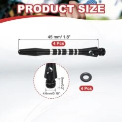 Unique Bargains Medium 2BA Thread Aluminum Dart Shafts With Rubber Rings For Steel Tip 4 Pcs