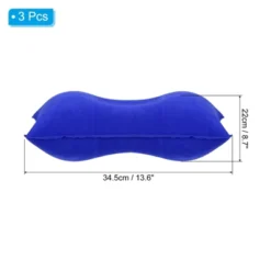 Unique Bargains Neck Support For Hiking Travel Ultralight Flocked Inflatable Camping Pillows 3 Pcs 13.6" X 8.7"