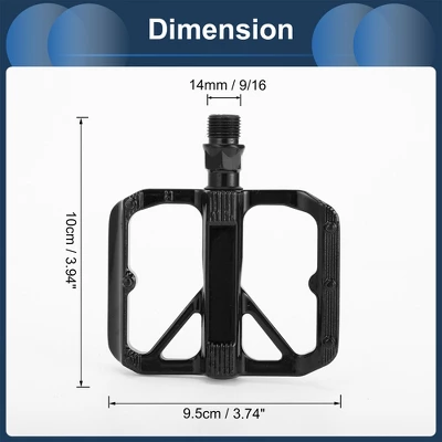Unique Bargains Cycling Bike Pedal 9/16" Spindle Aluminum Alloy For Road Mountain BMX MTB Bike Black 2 Unique Bargains Cycling Bike Pedal 9/16" Spindle Aluminum Alloy For Road Mountain BMX MTB Bike Black - Image 2