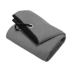 Unique Bargains Super Absorbent Waffle Pattern Tri-Fold Microfiber Golf Towels With D Clips 20"x16" -Outdoor Sports Series GUEST 86316f3b 41f7 4245 b9c0 0f57850c9926