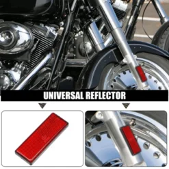 Unique Bargains Motorcycle Rectangular Safety Spoke Warning Reflector Red 6 Pcs