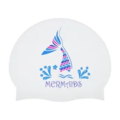 Unique Bargains Silicone Mermaid Tail Pattern Waterproof Swim Cap White Blue 1 Pc -Outdoor Sports Series GUEST 866aa939 de3a 439d b8af 273dee3ba617