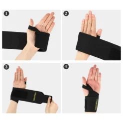 Unique Bargains Professional Wrist Bandages Black 1 Pair -Outdoor Sports Series GUEST 87cccdb2 0db8 4f13 9a55 9e1037ea7cfd