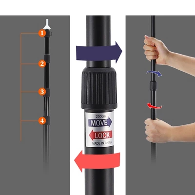 Unique Bargains Adjustable Camping Tarp Poles With Four Adjustable Length 3 Unique Bargains Adjustable Camping Tarp Poles With Four Adjustable Length - Image 3