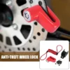 Unique Bargains Universal Bike Motorcycle Anti-theft Disc Brake Lock Red With Red Rope Set 2.2" X 1.8" X 1.0"