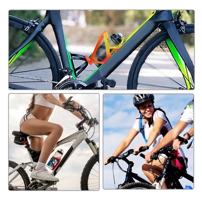 Unique Bargains Universal Bike Water Bottle Cage Holder With Screws And Wrench For Bicycle Plastic Red Yellow 1 Set 2 Unique Bargains Universal Bike Water Bottle Cage Holder With Screws And Wrench For Bicycle Plastic Red Yellow 1 Set - Image 2