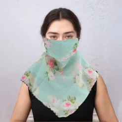 Unique Bargains Flower Triangle Earloop Neck Gaiter 1 Pc