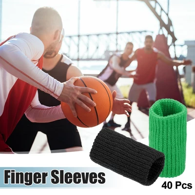 Unique Bargains Breathable Finger Sleeves Thumb Braces Support Elastic Compression Protectors Black Green 40pcs 1 Unique Bargains Breathable Finger Sleeves Thumb Braces Support Elastic Compression Protectors Black Green 40pcs