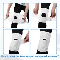 Unique Bargains Knee Brace Compression Sleeve With Side Stabilizers Breathable Adjustable For Men Women 1 Pcs -Outdoor Sports Series GUEST 8983b9e1 66ac 4db6 9bad 8494298f7da3