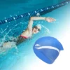 Unique Bargains Kid's Silicone Waterproof Dolphin Swim Cap Blue 1 Pc