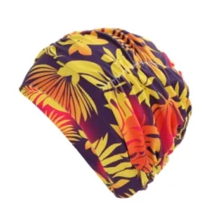 Unique Bargains Nylon Leaves Pattern Swimming Cap Orange Yellow 1 Pc -Outdoor Sports Series GUEST 8c8840ad c58c 4b82 b072 cd2e03deb59a