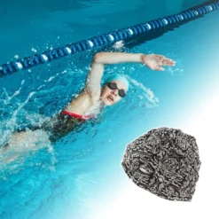 Unique Bargains Elasticity Flower Pattern Swim Cap 5.91"x9.25" 1 Pc