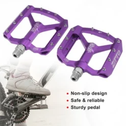 Unique Bargains Non-Slip Pedals Platform Flat Bicycle Pedals 9/16" For Road Bikes MTB Mountain Bike Purple 1 Pair -Outdoor Sports Series GUEST 8f0399b7 15e2 4aee a2d5 7c2a9c17c800