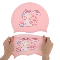 Unique Bargains Kid's Silicone Rainbow Horses Swim Cap Light Pink 1 Pc -Outdoor Sports Series GUEST 8f182db3 fc68 4946 9456 6151c95c3adb