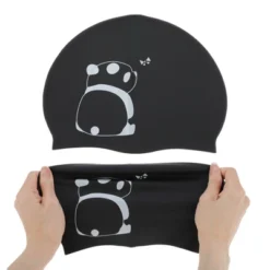 Unique Bargains Silicone Animal Pattern Swim Cap Black White 1 Pc -Outdoor Sports Series GUEST 8fd5e68c cace 4565 8ca2 90a12683954a
