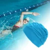 Unique Bargains Nylon Pleated Style Swimming Cap 1 Pc