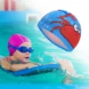 Unique Bargains Kid's Polyester Cartoon Pattern Swim Cap Blue Red 1 Pc