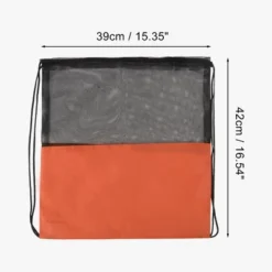 Unique Bargains Drawstring Backpacks Polyester Orange 1 Pc