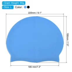 Unique Bargains Silicone Waterproof High-Stretch Adult Swimming Caps 2 Pcs