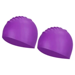 Unique Bargains Silicone Waterproof Non-Slip Adult Swimming Caps 2 Pcs -Outdoor Sports Series GUEST 946de303 305c 4c77 ab5f e60fee61e234