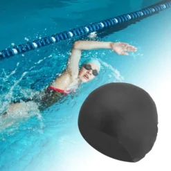 Unique Bargains Silicone Waterproof Solid Color Swimming Cap 1 Pc