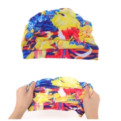 Unique Bargains Polyester Swim Cap 5.91"x9.25" Multicolor 1 Pc -Outdoor Sports Series GUEST 964bfd6b 8953 4230 a752 1d39bc79ce6e
