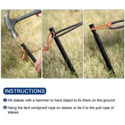 Unique Bargains Tent Stakes Y-Beam Camping Pegs With Pull Rope Aluminum For Tarp 6 Pcs -Outdoor Sports Series GUEST 9765a5eb 8709 4d09 810b e207cd1b39db