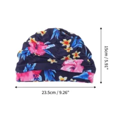 Unique Bargains Polyester Flower Pattern Swim Cap 5.91"x9.25" Navy Blue Pink 1 Pc -Outdoor Sports Series GUEST 97e0eddd 0e6d 4a24 99da 5d8bdac21f43