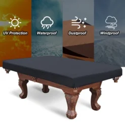 Unique Bargains Durable 210D Polyester Waterproof Dustproof Billiard Table Cover Black 1 Pc -Outdoor Sports Series GUEST 9a24103a 38de 43ec ae34 b6471c0cea16