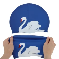 Unique Bargains Silicone Swans Print Swim Cap 1 Pc -Outdoor Sports Series GUEST 9d3c3314 0a4d 4c50 84af e99b236ebcdf