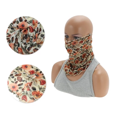 Unique Bargains Floral Printed Earloop Neck Gaiter 1 Pc 3 Unique Bargains Floral Printed Earloop Neck Gaiter 1 Pc - Image 3