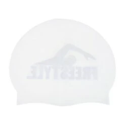 Unique Bargains Silicone Goggles Pattern Waterproof Swim Cap White Black Blue 1 Pc -Outdoor Sports Series GUEST 9e4e7524 a177 4191 b93c fa140405368a